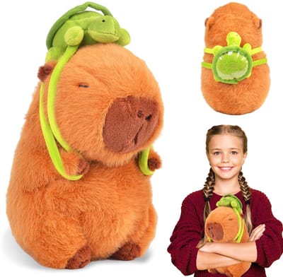 aladdien - Pluche knuffelcapibara - Schattig capibara knuffeldier - Zacht en realistisch - 23 cm - Perfect cadeau voor jongens en meisjes - Pluche k..