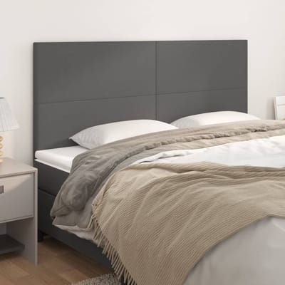 vidaXL - Hoofdbord - grijs - 160x5x118/128 - cm - kunstleer