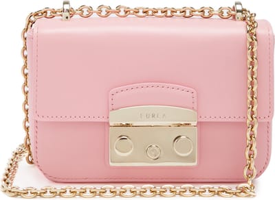 FURLA Leren Schoudertas Metropolis Mini Crossbody Begonias Roze