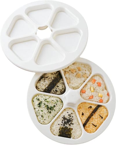 QTTVBTNA – 1 Stuk Onigiri Maker - Sushimakers - Wit- Driehoekige Rijstbal Maker - Sushi Maker Set voor Zelf Sushi Maken - Geschikt voor Onigiri Rijstballen en Lunchbox - Keukenaccessoire Herbruikbaar en Eenvoudig te Reinigen - Duurzaam en Praktisch