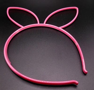 Diadeem met grote oren donkerroze - kinderfeestje - verjaardag
