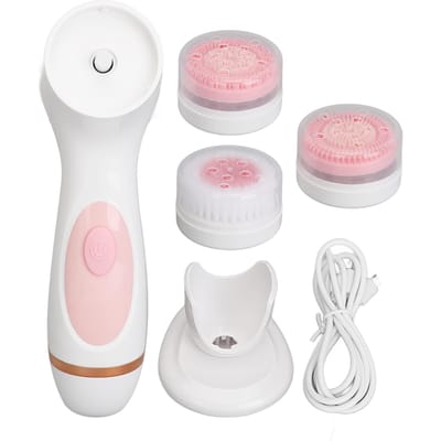 Elektrische gezichtsreinigingsborstel Siliconen Poriën Diepe Reiniging Waterdicht Make-up Remover Gezicht roze