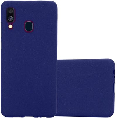 Cadorabo Hoesje geschikt voor Samsung Galaxy A40 in FROST DONKER BLAUW - Beschermhoes gemaakt van flexibel TPU silicone Case Cover