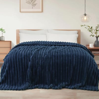 Lichtgewicht Fleece Deken - Super Zacht en Knus, Jacquard Gestreept, Ideaal Voor Alle Seizoenen