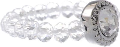 Behave - Ring met kraaltjes en glassteen - elegante look