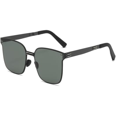 Grote Montuur Opvouwbare Zonnebril Dames Nylon Gepolariseerde Gecoate Metalen Zonnebril Heren Modieus Zonnebescherming Uv-bescherming Bril black