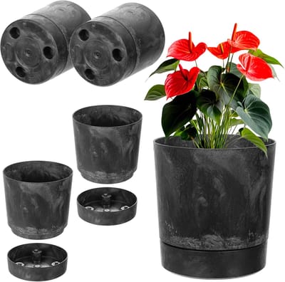 KADAX Bloempot met standaard AURA 145 gerecycled - zwart