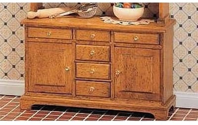 Mini Mundus 40073 Keuken Dressoir Bouwpakket – Houten Miniatuur Kast 1:12 – DIY Poppenhuis Meubel – Zelf Verven/Beitsen