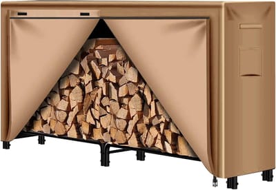 Haardhoutopslag - Houtopberging Heavy Duty Waterdichte Beschermhoes met Luchtgat en Winddichte Ontwerpen - Past op 122cm/4ft183cm/6ft en 244cm/8ft rekken - Gemakkelijk op te Bergen en Schoon te Maken