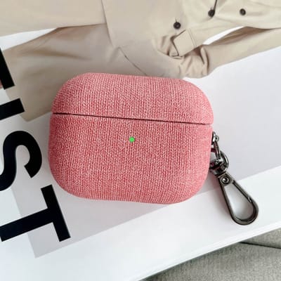 Telestore - Hoesje geschikte voor AirPods 4 - Stof kleding hoesje Beschermhoes - Shockproof AirPods 4 Cover - AirPods 4 Hoesje - Geschikt voor Apple Airpods 4 - roze - stoffen shockproof cover