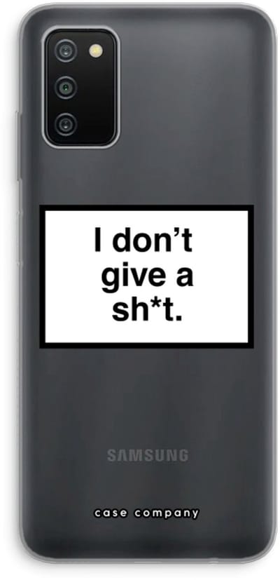 Hoesje geschikt voor Samsung Galaxy A03S hoesje - Don't give a shit - Soft Cover Telefoonhoesje - Bescherming aan alle Kanten en Schermrand