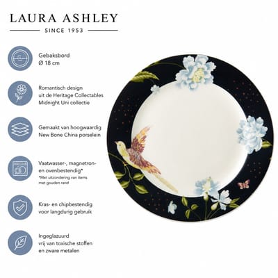 Laura Ashley Heritage Collectables Borden - Plat - Ø 18cm - Midnight Uni