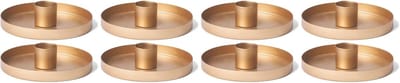 Set van 8 tafelkaarsenhouders goud diameter 6cm Adventskrans kaarsplaat kaarsenhouder Kersttafeldecoratie scandic chic stokkaarsenhouder kaarsenhouder kaarsenspeld kaarsenstok
