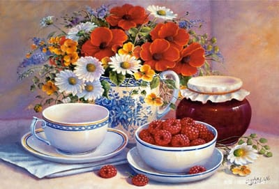 Diamond Painting Volwassenen - Diamond Painting Kinderen - Diamond Painting Pakket Volledig - Bloemen - Canvas - 30x20cm - Painting 25x15cm