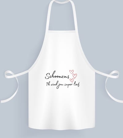 Akyol - schoonzus ik vind jou super lief Keukenschort - Zus - de liefste schoonzus - verjaardag - cadeautje voor zus - zus artikelen - kado - geschenk - 82 bij 71 cm