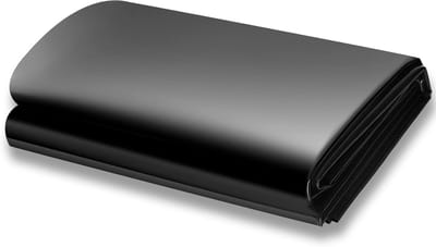 Zwarte HDPE Vijverfolie 2 x 3 m - Sterke Waterdichte Folie voor Tuin, Vijvers en Groenten, UV-bestendig en Duurzaam