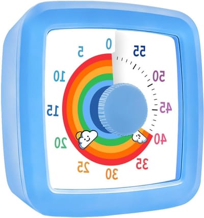 Rainbow Countdown Timer voor Kinderen en Volwassenen, 60 Minuten Visuele Timer voor Tijdbeheer in Klaslokaal, Thuis, Keuken en Kantoor