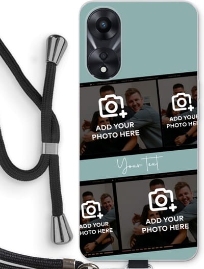 Gepersonaliseerd - Case Company® - Hoesje met koord geschikt voor Oppo A78 5G hoesje met Koord - Filmrol N°2 - Telefoonhoesje met Zwart Koord - Bescherming aan alle Kanten en Over de Schermrand