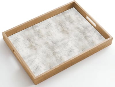 Dienblad hout 50x35 cm - Schootdienblad - Grijs - Beton - Verweerd - Borrelplank rechthoek - Plateau dienbladen