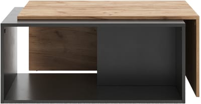 Vicco Paul Salontafel – 90 x 48 cm Antraciet/gouden eik