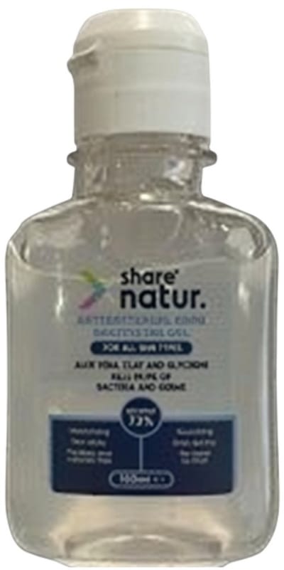 SHARE NATUR antibacteriële desinfecterende hand gel 100ml., 40 st.