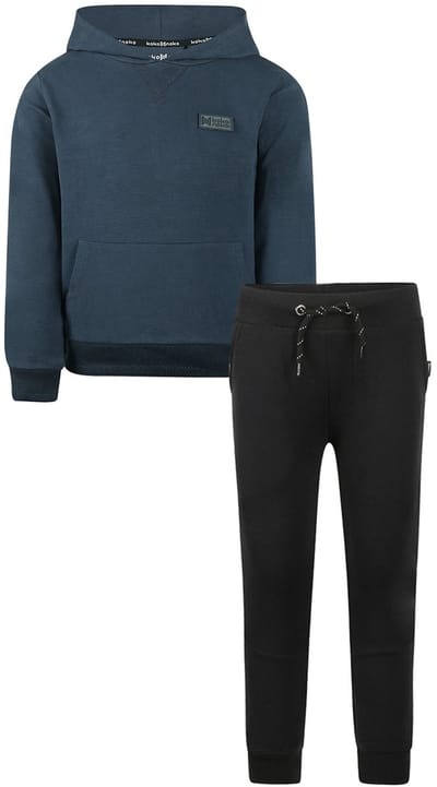Koko Noko - Basic collection - Biologisch katoen - Kledingset - Joggingbroek Zwart - Sweater Blauw - Maat 92