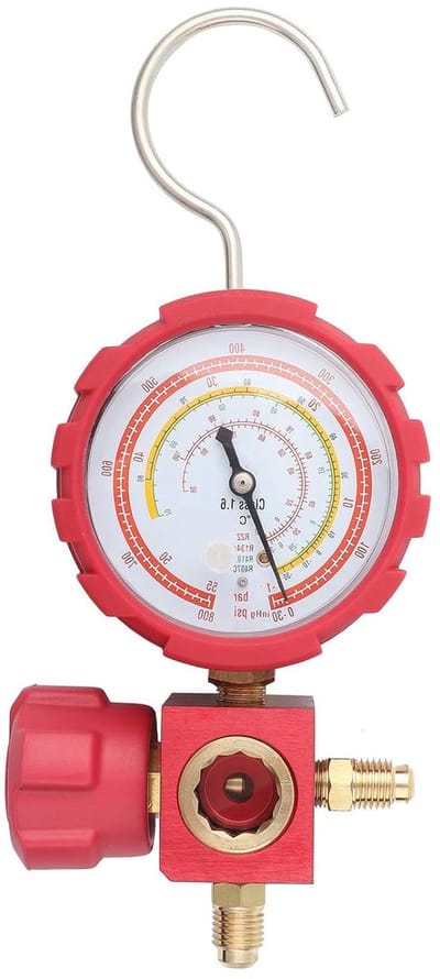 Airconditioning Manometer - Koelmiddelmeter Drukmeter - Airco Systeem Controleren - Met Kijkglas - G1/4 Schroefdraad - Zilver
