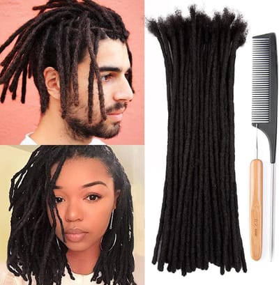 Dailygoods- Dreadlocks Extensions 100% Menselijk Haar - 6 Inch Afro Kinky - 30 Strengen - 0.4cm Dikte - Gezonde Nagelriemen - Klitvrij - Haarextensions