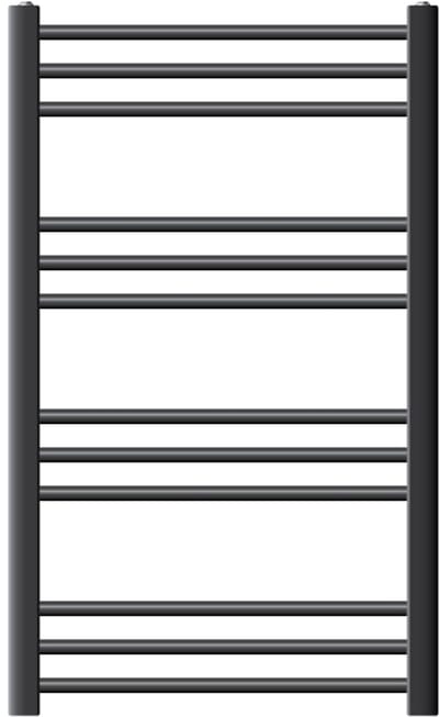 Elektrische badkamerradiator met verwarmingselement 300W 600x800 mm Wit rechte zijaansluiting & thermostaat Digitaal display LuxeBath