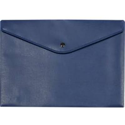Documenttas FolderSys, zwarte drukknoopsluiting, polypropyleen, formaat A4, blauw, 10 stuks