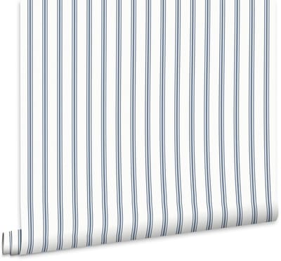 Laura Ashley Farnworth Stripe Behang - Streep - 10mx52cm - Blauw