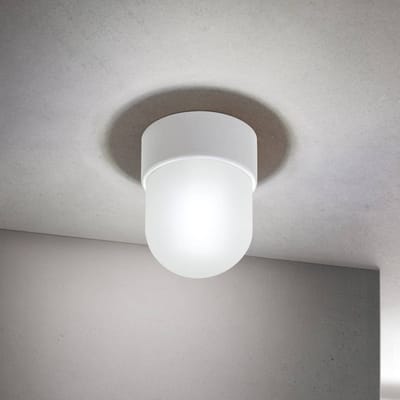 ORION Plafondlamp Ostia, wit, keramiek, satijnglazen, E27