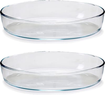Pasabahce Ovenschaal van borosilicaat glas - 2x - ovaal - 2 Liter - 30,5 x 22 x 6 cm