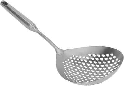 RVS Skimmerlepel met Lange Handgreep - Ideaal voor Pasta, Soepen en Frituren - Duurzaam en Voedselveilig Keukengerei
