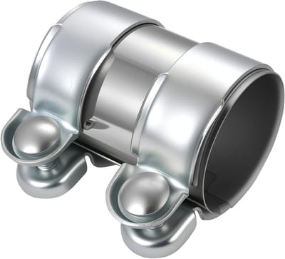 Stainless Steel Uitlaatklem 60mm - Dubbele Uitlaatpijp Klem voor Duurzame Bevestiging en Geluidsreductie