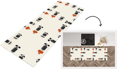 Keukenloper - Loper keuken - Vintage - Lamp - Patronen - 150x50 cm - Keukenloper vinyl