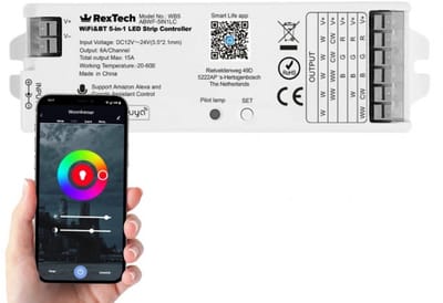 Tuya led strip controller met ingebouwde wifi module - 5-in-1 controller - Geschikt voor alle type ledstrips
