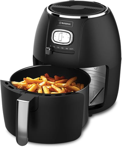 Westinghouse Retro Airfryer - 1500W - Heteluchtfriteuse - 4L - PFAS-Vrij - tot 200 Graden - Tot 4 personen - Zwart