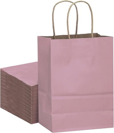 Papieren geschenktasjes 16 stuks - 32 x 25 x 11 cm - roze - perfect voor cadeauverpakkingen - SnelShoppen