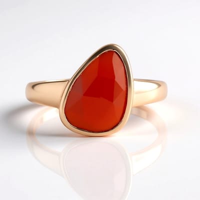 Cavill - Zilveren Damesring - 925 Sterling Zilver Roségoud Verguld - 4,5 Karaat Carneool Fancy Roos Druppel - Mode Sieraden Luxe Look