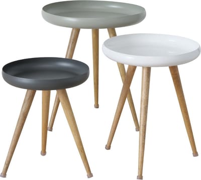 Driepoot Bijzettafel Rond set van 3