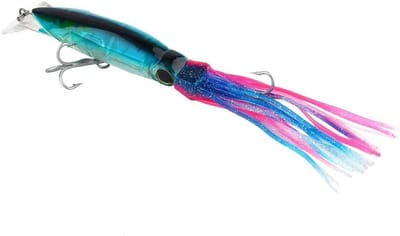 Kleurige octopus en inktvis jigs met haken voor zeevissen, 24 cm / 40 g blauwe visaas