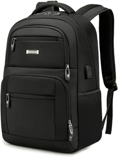 Eleganci® Laptop Rugzak 17 inch – USB – Waterafstotend – Zwart