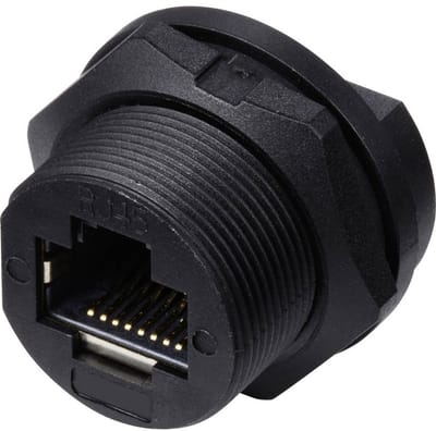 TRU COMPONENTS TC-E13T-FR6-PPF RJ45-bus voor montage aan de achterkant op printplaten IP67 (met schroefdraad) TC-135436