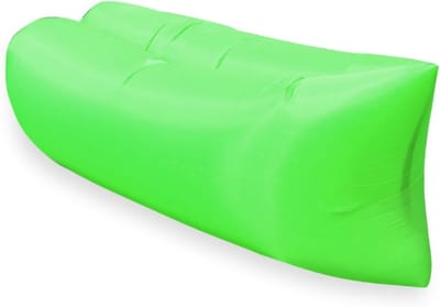 Opblaasbare ligstoel, opblaasbare bank voor kamperen, strand en buitengebruik – Draagbare, zelfopblaasbare strandligbank, waterdichte, snel opblaasbare ligstoel voor in de tuin, op reis en op festivals (groen)