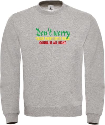 Sweater Grijs L - Don't worry - soBAD. | Sweater unisex | Sweater mannen | Sweater dames | Voetbal