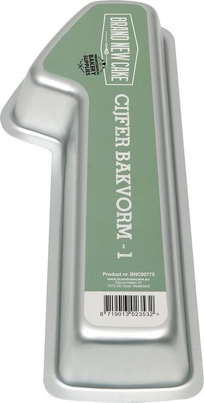 BrandNewCake® Cijfer 1 Bakvorm - Cijfer Bakvormen - Cijfer Vorm - Aluminium Bakvorm - Heerbruikbaar
