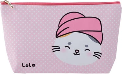 Adoramals Lola de Kat - PVC Toilettas Makeup Tas Large - 18x32x7cm (HxBxD)