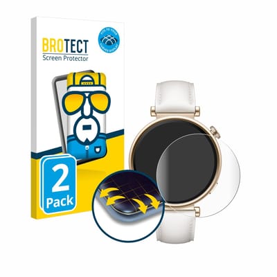 BROTECT - Screenprotector voor Huawei Watch GT 4 (41mm) - Folie Beschermfolie transparant volledig dekking - 2 Stuks