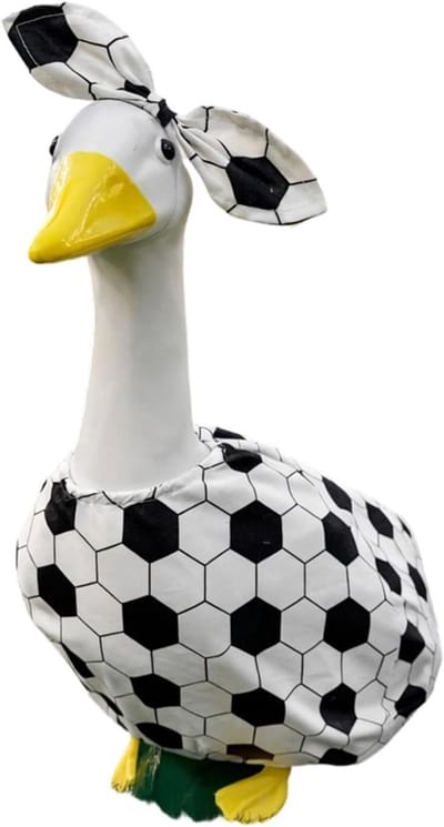 Ganzenkostuum Voetbal - Tuinfiguur Outfit - Decoratie Aanpassen - Snel Aantrekkelijk - 58 cm Gans - Multicolor